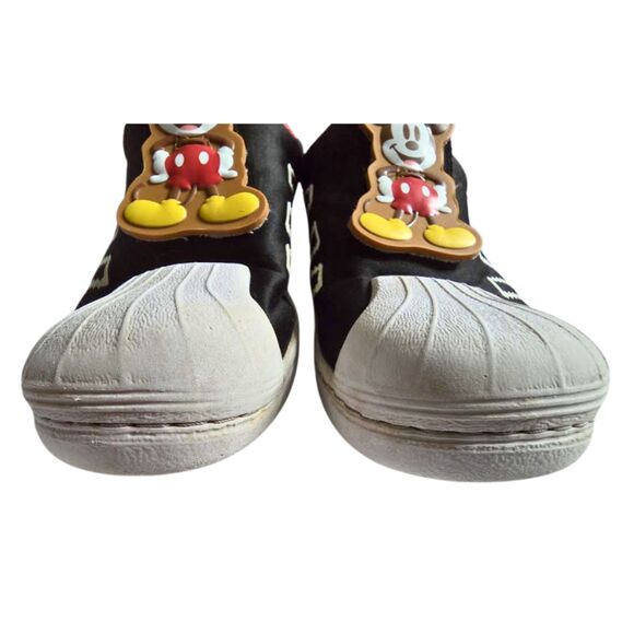 ADIDAS Disney Mickey Mouse Slip-On Sneakers Shoes Youth Size 12 Black Red Shoes - Picture 4 of 10
